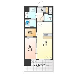 長田駅 徒歩9分 7階の物件間取画像